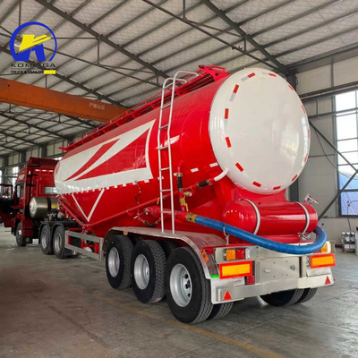 3/4 essieux poudre sèche en vrac ciment matériau citerne semi-camion remorque avec moteur diesel
