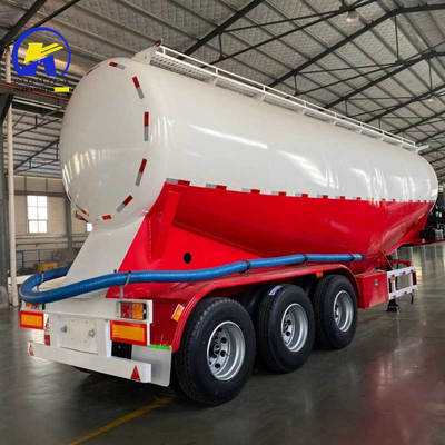 3/4 essieux poudre sèche en vrac ciment matériau citerne semi-camion remorque avec moteur diesel