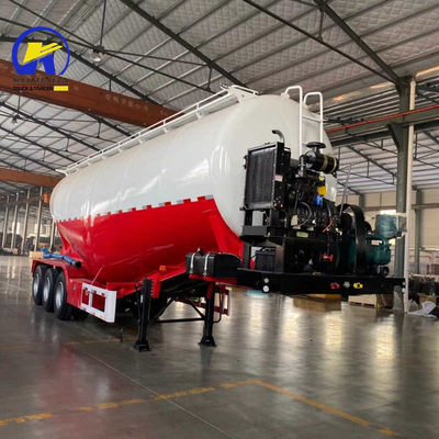 3/4 essieux poudre sèche en vrac ciment matériau citerne semi-camion remorque avec moteur diesel