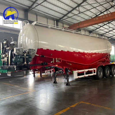 3/4 essieux poudre sèche en vrac ciment matériau citerne semi-camion remorque avec moteur diesel