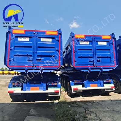 Demande personnalisée 3 essieux arrière camion hydraulique à décharge à bascule semi-remorque pour la Russie
