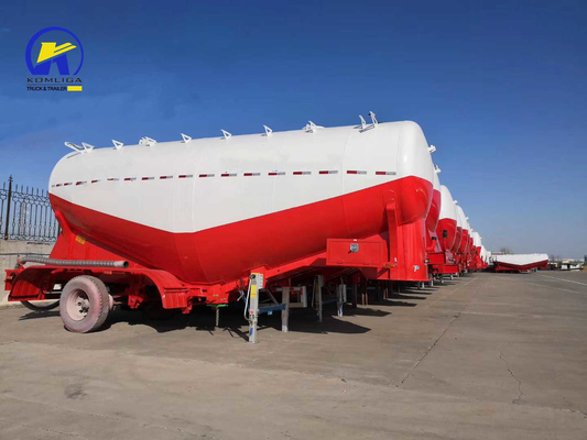 Camion à ciment en vrac à 3 essieux légers, remorque complète avec porte pneus de rechange de 2 pièces