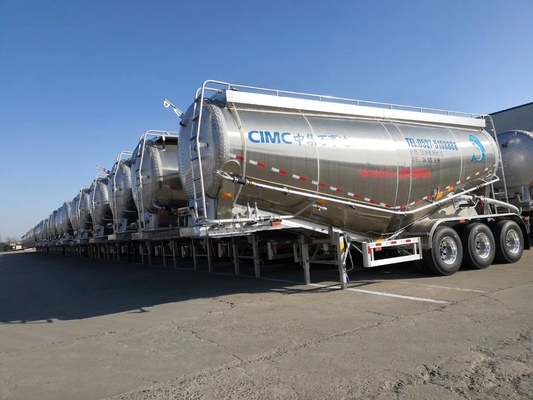 Camion à ciment en vrac à 3 essieux légers, remorque complète avec porte pneus de rechange de 2 pièces