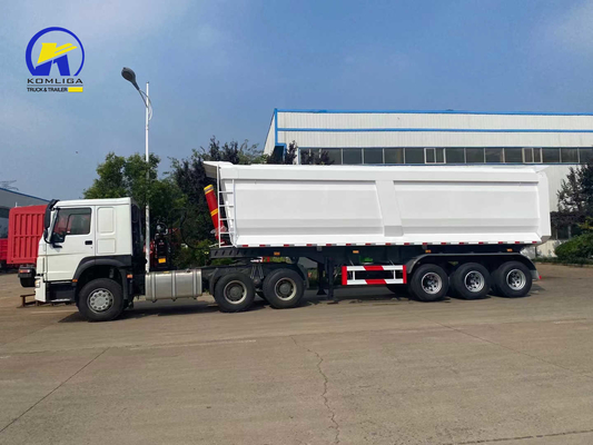 Sinotruk Blanc 3 essieux en forme de U Dump Trailer Tipper Semi-trailer avec système de freinage Wabco